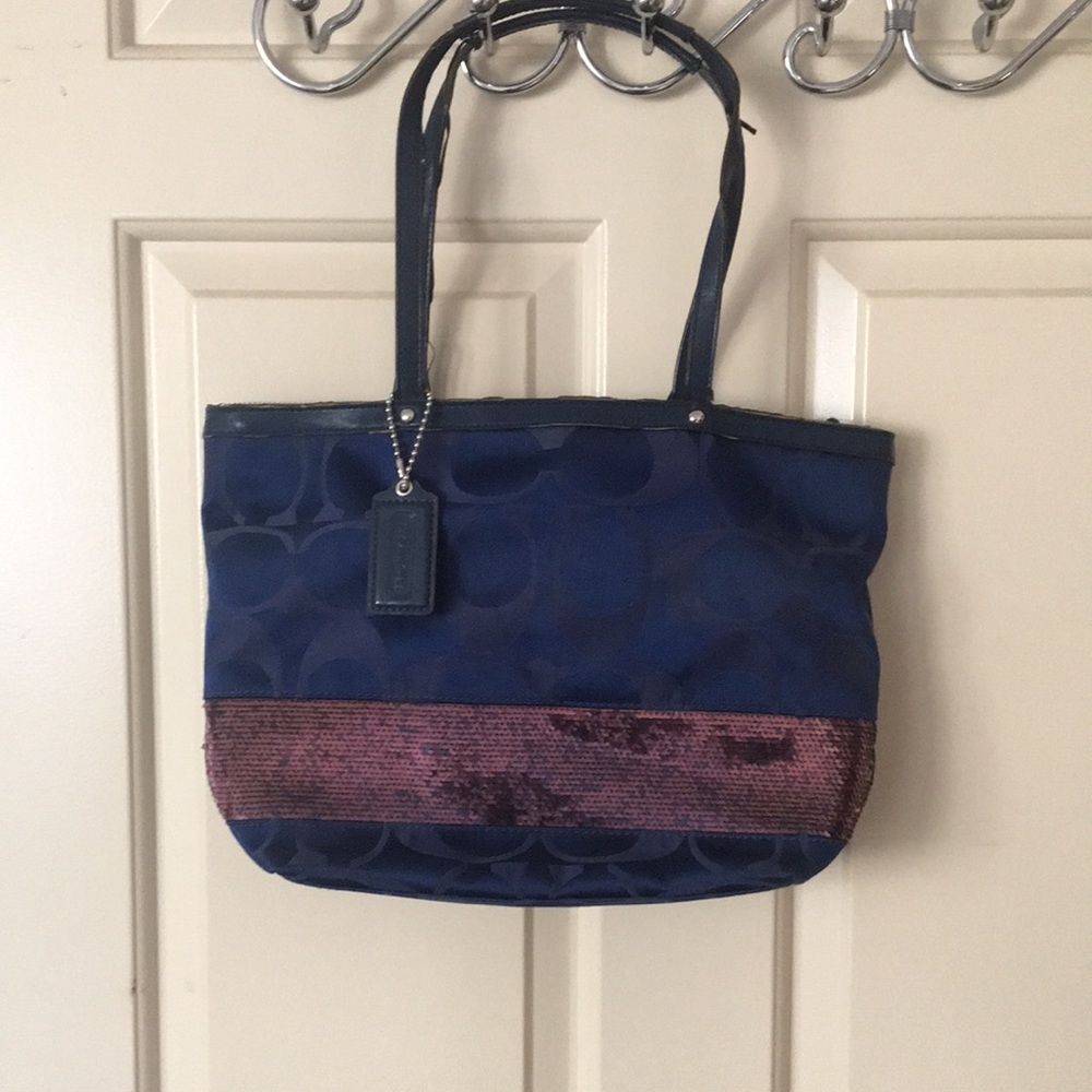 Coach blue sparkly bag